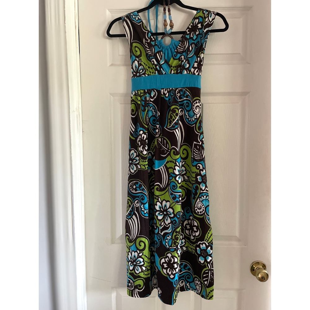 My Michelle Girls Floral Boho Beaded Halter Maxi Dress Size 12